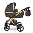 Cochecito de bebé RIMINI Premium con modo de moisés Black Jasper